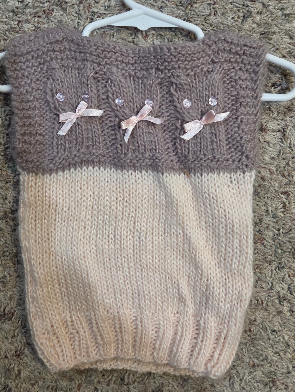 Baby Girls Handmade Crochet Long Sleevless Sweater With Cats